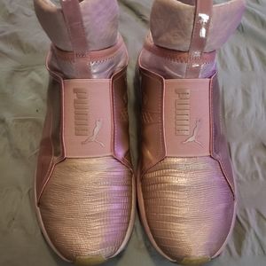 Fierce metallic rose gold puma shoes